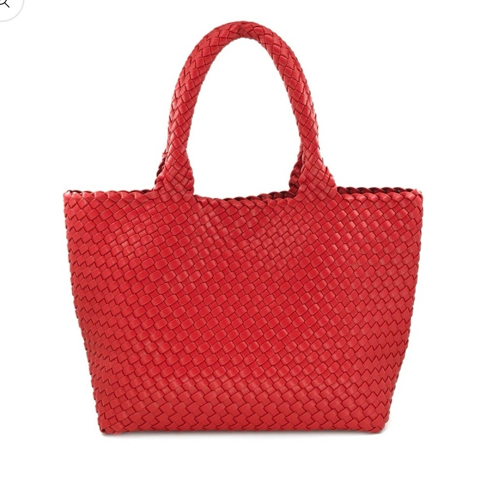 Red Woven Tote Bag